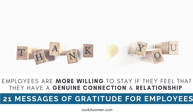 21 Messages of Genuine Gratitude for Employees by work it women featured image